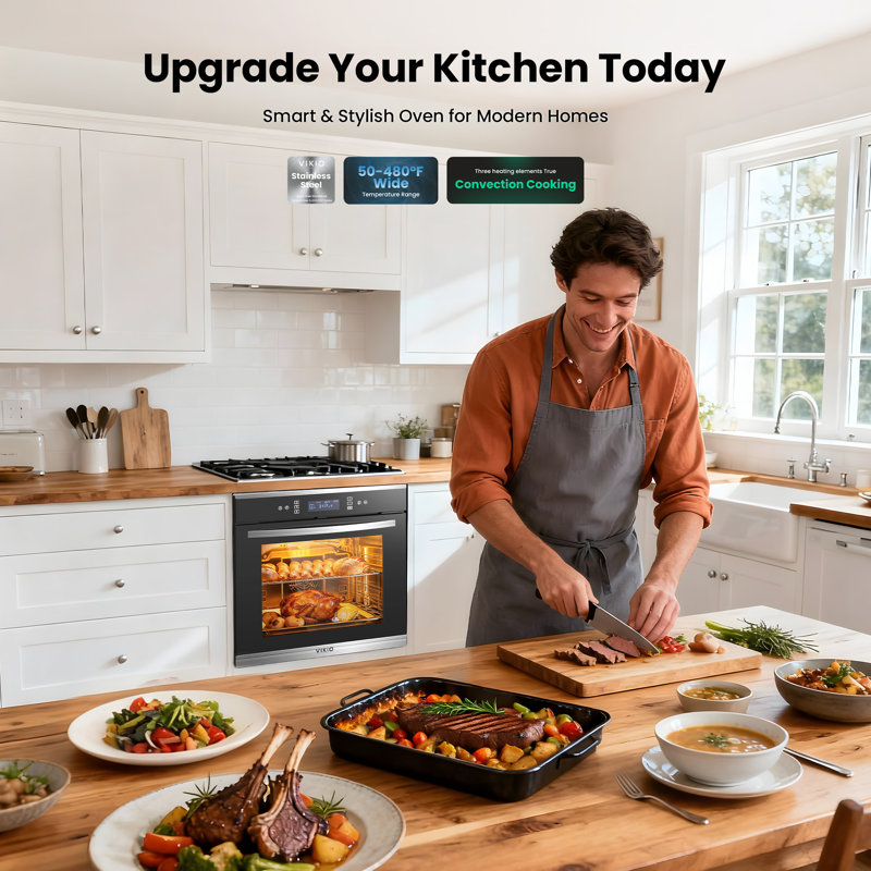 24" Built-In Single Electric Wall Oven with Convection, 2.83 cu. ft., Touch Control, Stainless Steel
