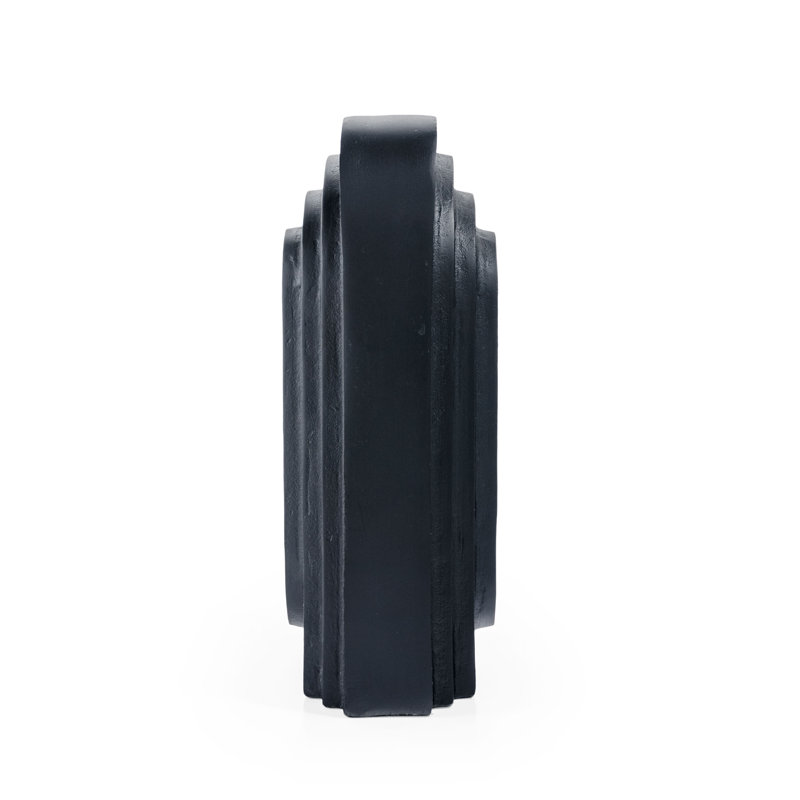 Black Cast Aluminum Art Deco Table Vase