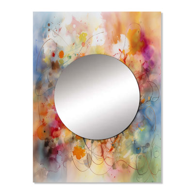 Hensen Colorful Transformations Of Flow I - Liquid Ink Unique Wall Mirror, Modern Mirror, Printed Metal Art