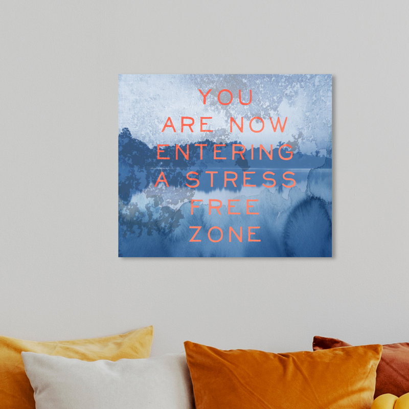 Motivation, citations et dictons sans stress - reproduction d'art textuel sur toile tendue, H 16 po x l 20 po x P 0,8 po