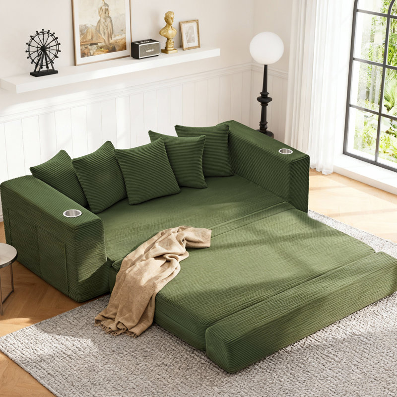 Canapé-lit pliant 76 po, Vert