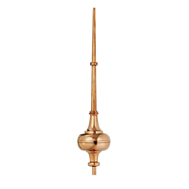 Polished Copper 45" Roof Finial with Mount