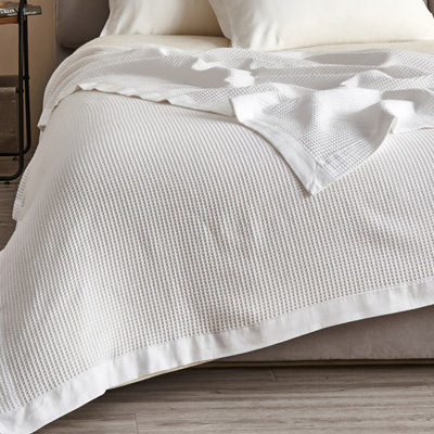 Couverture d'été 100% coton tissé gaufré léger