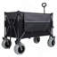 Roues tout-terrain 9 po x 4 po! Chariot pliant robuste 300 L XL - capacité de 480 lb, conquiert le sable et le terrain accidenté, avec freins, poches, porte-gobelets, noir / gris