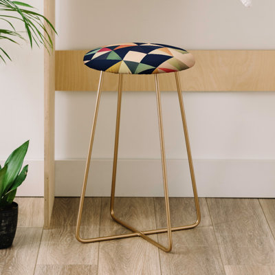 Upholstered Counter Stool with Metal Frame