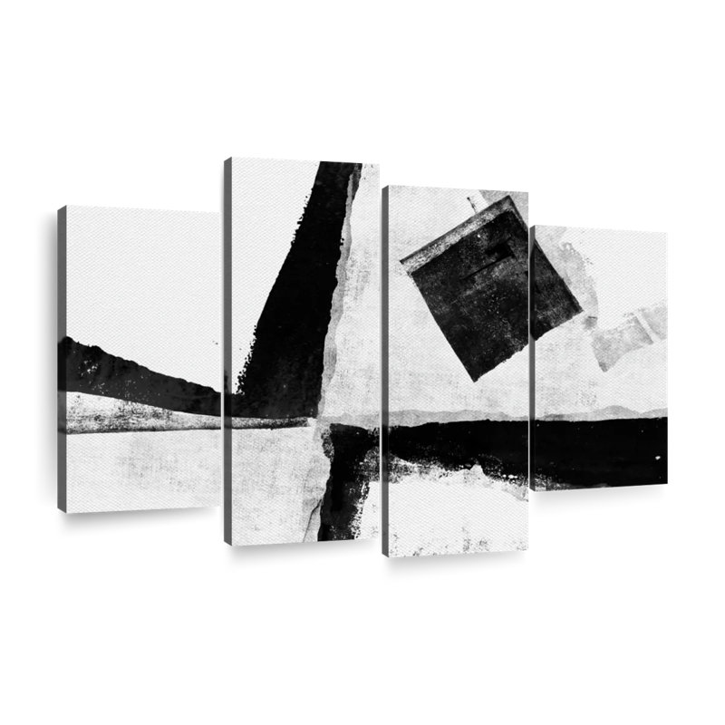 «White to Black Abstract VII», reproduction sur toile, H 36 po x l 22 po x P 1 po