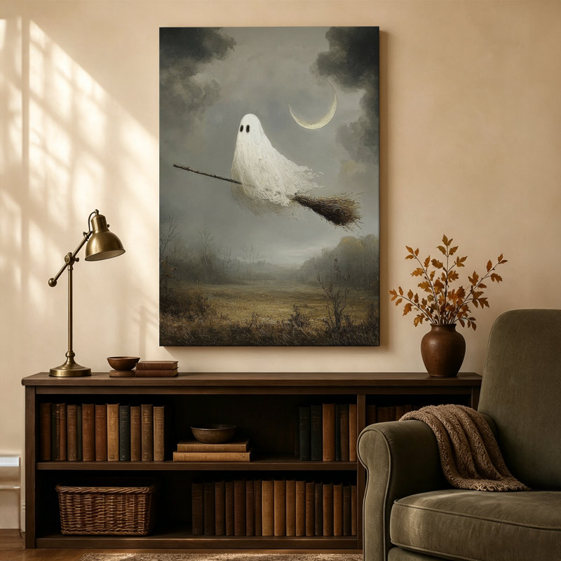 " Ghostly Figure On A Broomstick "
