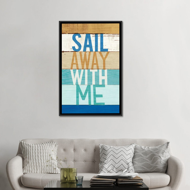 «Beachscape Inspiration VII», art textuel sur toile, H 26 po x l 18 po x P 1,5 po, Toile avec cadre noir, Pas de tapis