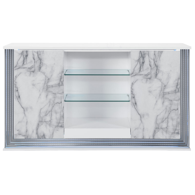 Buffet lune blanche en marbre