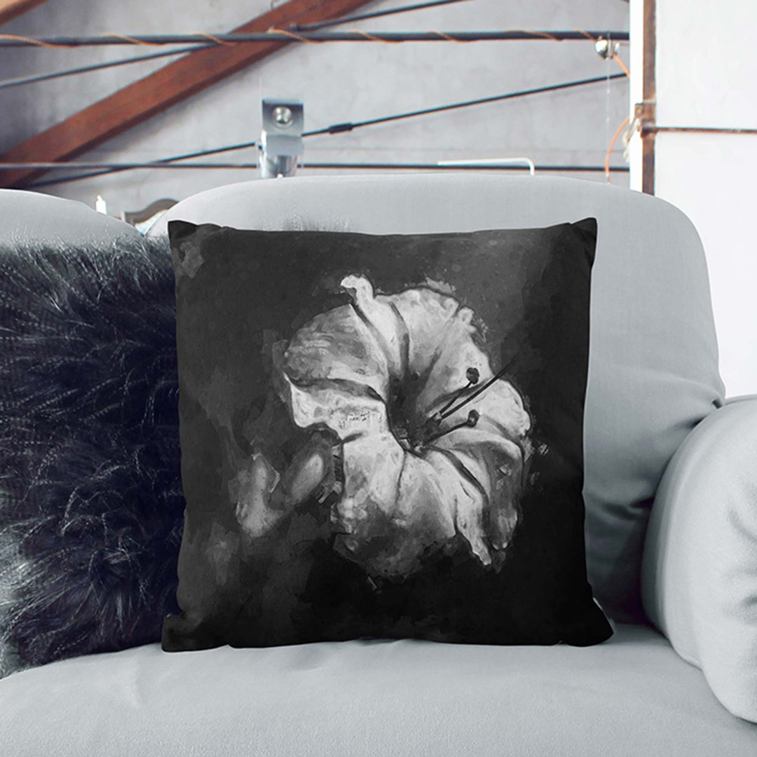 Geranium Flower in Abstract Cushion with Filling