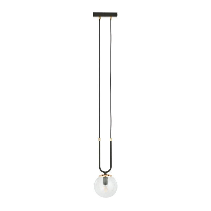 Trinton 1 - Light Black Kitchen Island Pendant, Transparent, Black