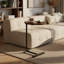 Table d'appoint ronde en forme de C de 60 cm (23,6 po), à glisser sous le canapé pour les petits espaces, brun