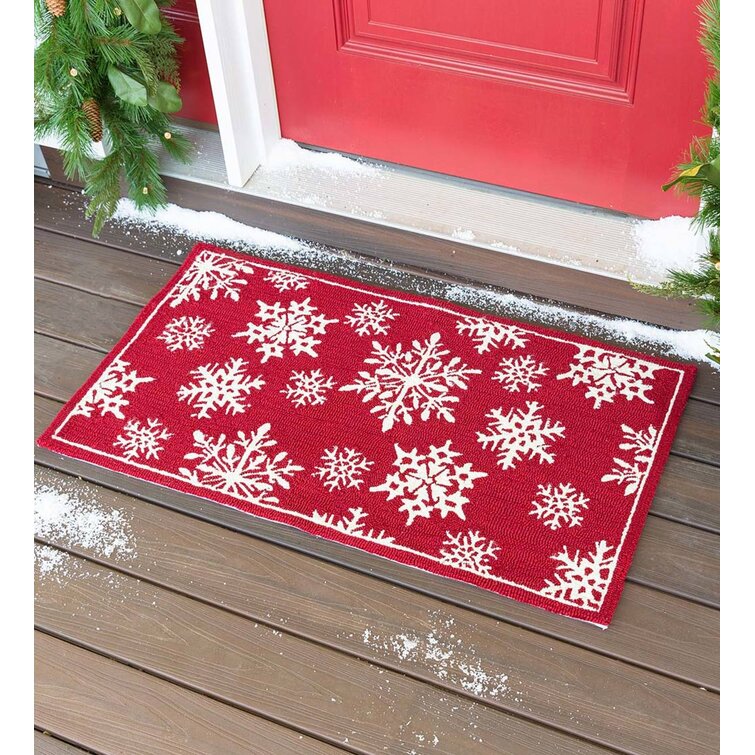 1pc Christmas Welcome Mat, Non-slip And Washable Winter Rug For