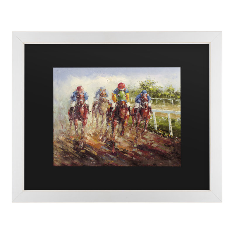 «Kentucky Derby», reproduction d'art sur toile encadrée, H 11 po x l 14 po x P 0,5 po, Blanc