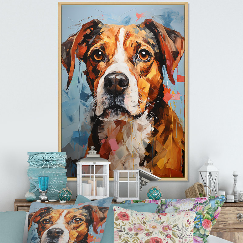 Beagle Bliss sur impression sur toile, H 20 po x l 12 po x P 1 po, Cadre naturel flottant