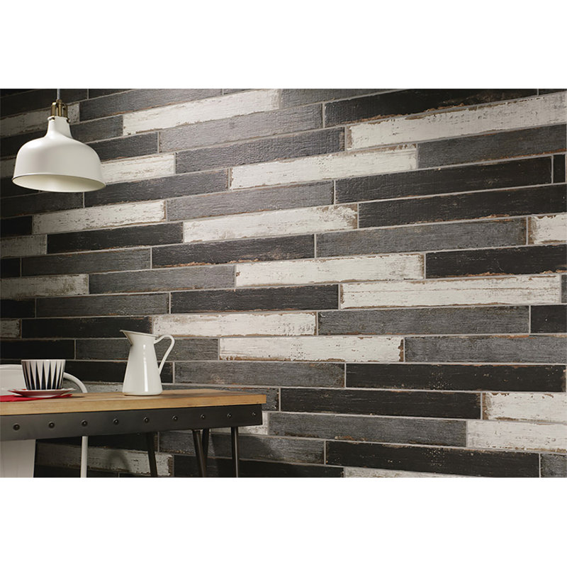 3" x 24" Porcelain Wood Look Wall & Floor Tile, Weathered Teak