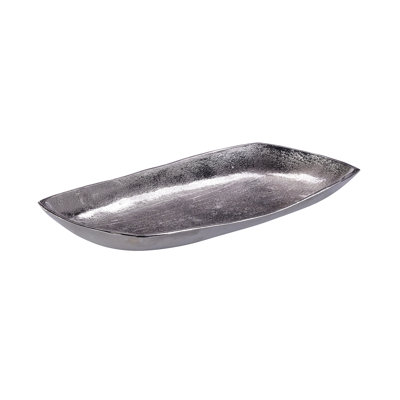 Plateau en métal Scooped, argent