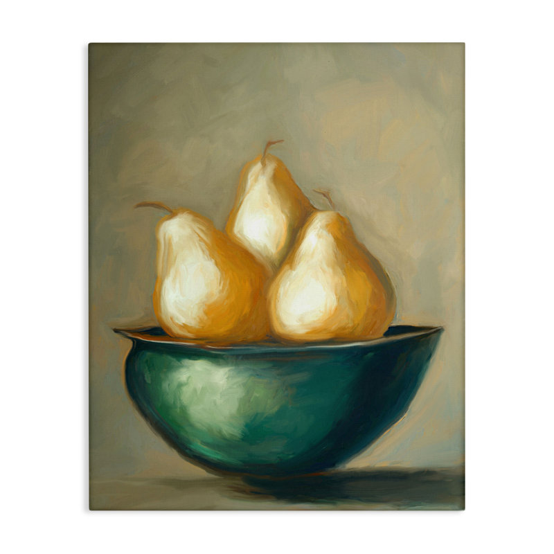Toile de bol The Golden Pears, design par Ramona Murdock, H 20 po x l 16 po