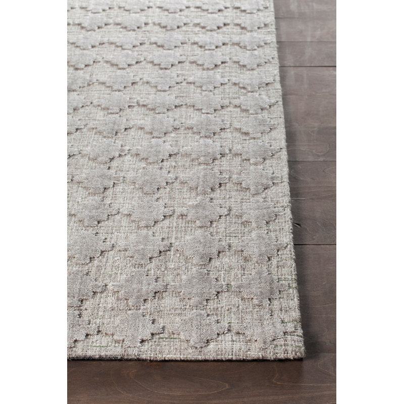 Tenleytown Abstract Handmade Gray Wool Area Rug, 7'9" x 10'6"