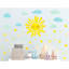 Adhésif décoratif aquarelle soleil et nuages