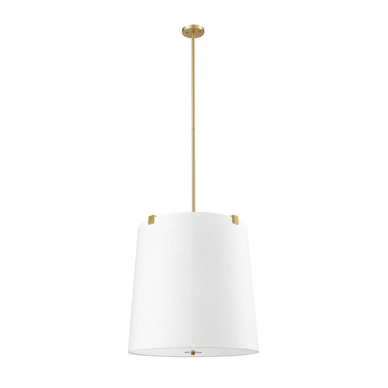 Luminaire suspendu 6 lumières Regene en nickel brossé, Or moderne