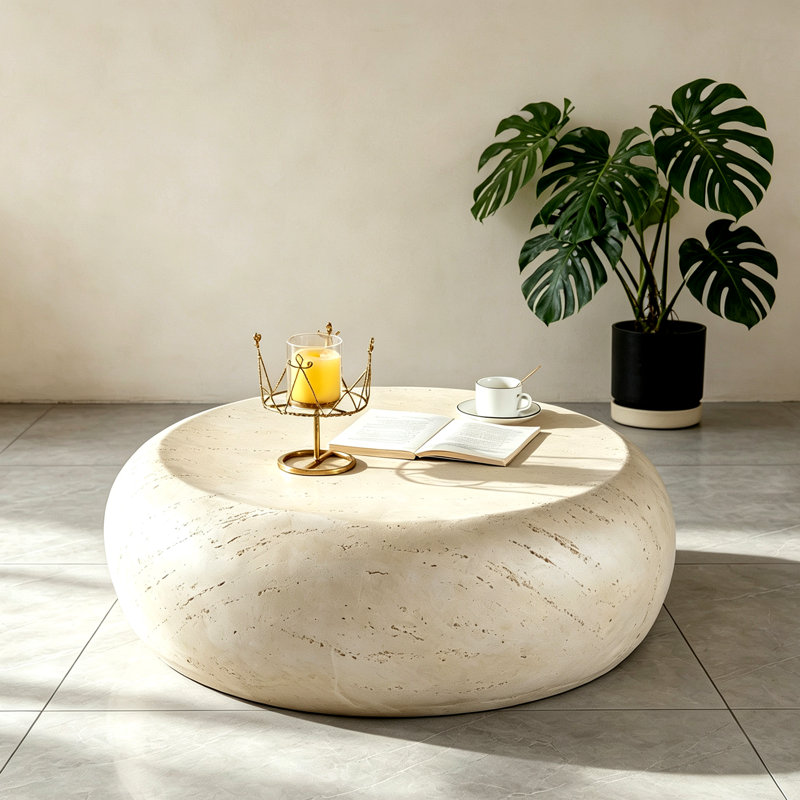 Table basse ronde Mgo Mid-Century