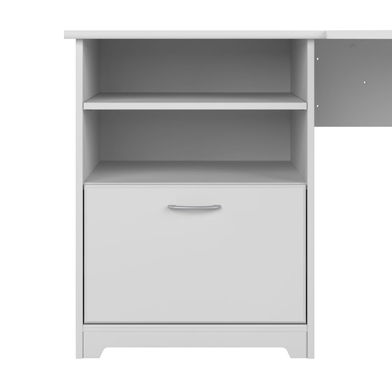 Bureau d'angle réversible avec clapier Ozro, Blanc