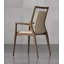 Chaise de salle à manger simple et moderne en bois de frêne massif avec accoudoirs et dossier