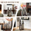 Ensemble de 3 vases en métal en forme de gouttelettes - 3 grands vases de plancher émaillés pour une décoration intérieure élégante-46986707