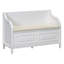 Banc de rangement rustique en bois massif avec charnière de sécurité et coussin beige-1158126904