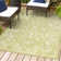 Demians Bohemian Textured Weave Floral Green/Cream Indoor/Outdoor Rug