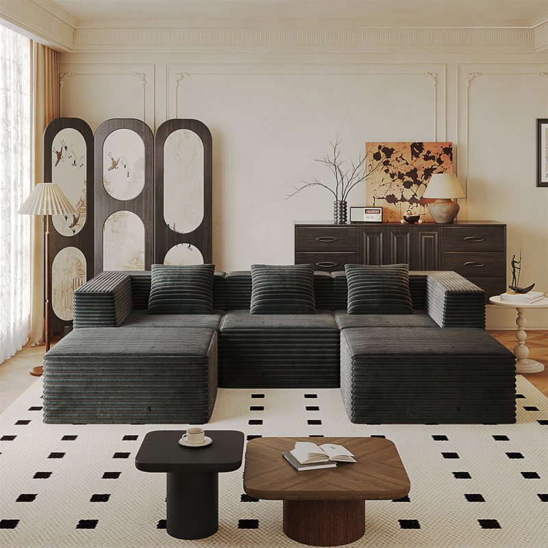 Canapé modulaire modulaire, canapé sans siège avec assise profonde, mousse à mémoire de forme haute densité, canapé à compression