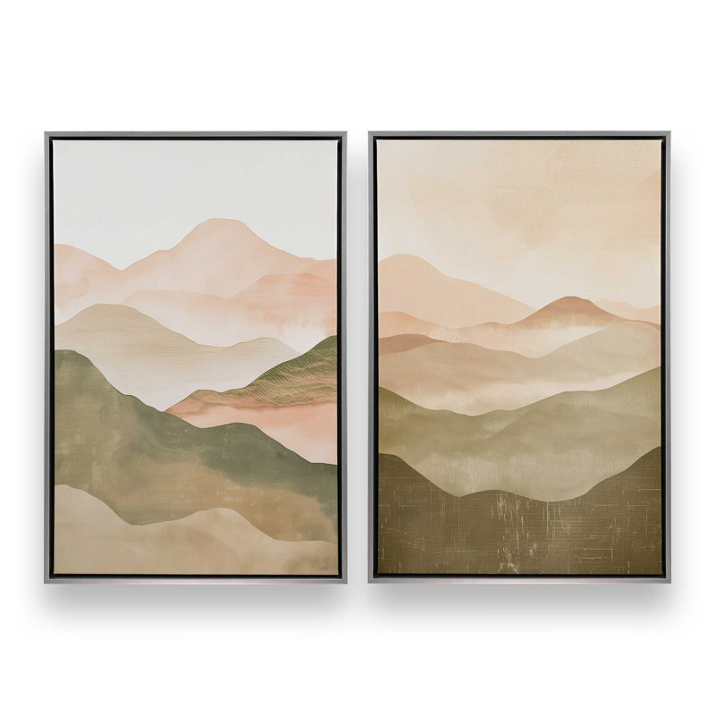 Sunset Jasper, ensemble de 2, Cadre flottant en chrome poli, H 19 po x l 26 po