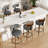 Chic Swivel Leather Upholstered Bar Stool For Ultimate Comfort And Style-647653540-647653560