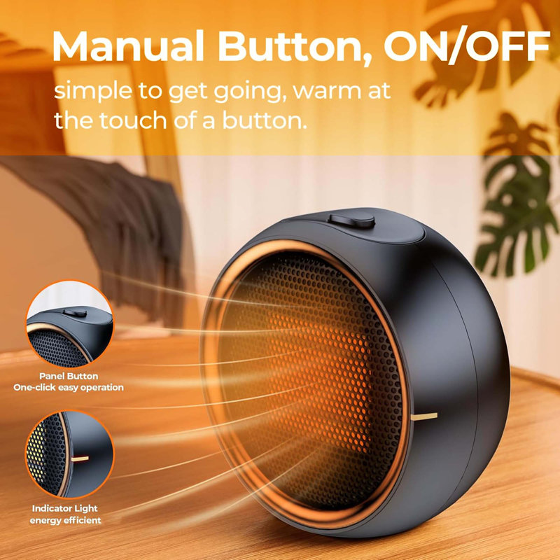 Mini Portable 500w Ptc Ceramic Space Heater For Indoor Use With Fast Heating And Safety Protection