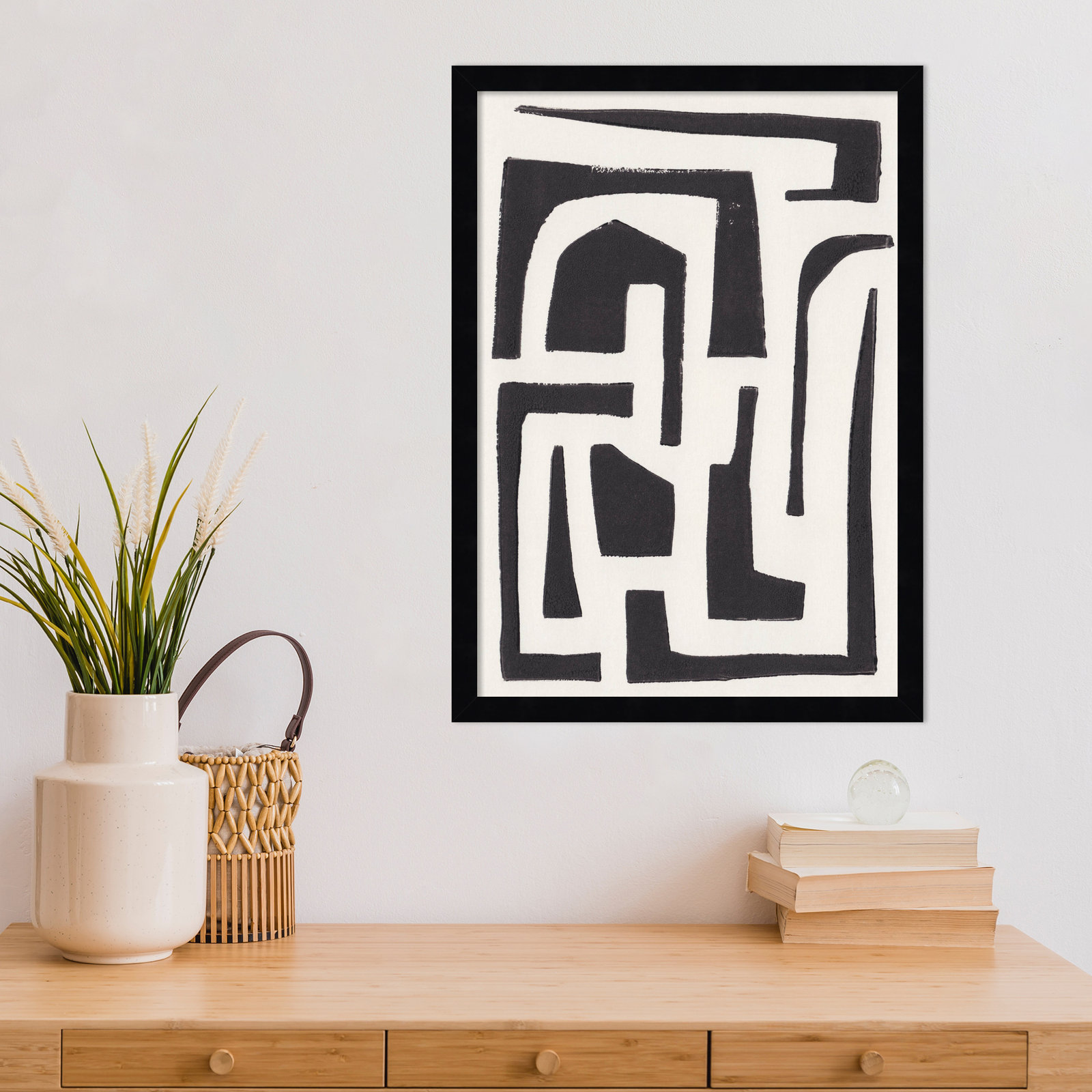 Neighborhood Print by Alisa Galitsyna, 21" H x 15" W x 1" D, Black