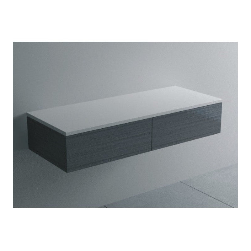 CB-103 (39 x 15), Plateau blanc mat / panneaux brossés noirs