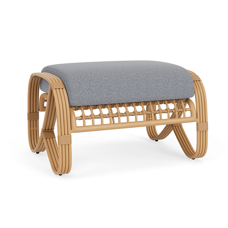 Riviera Outdoor Ottoman, Rumba Stonewashed