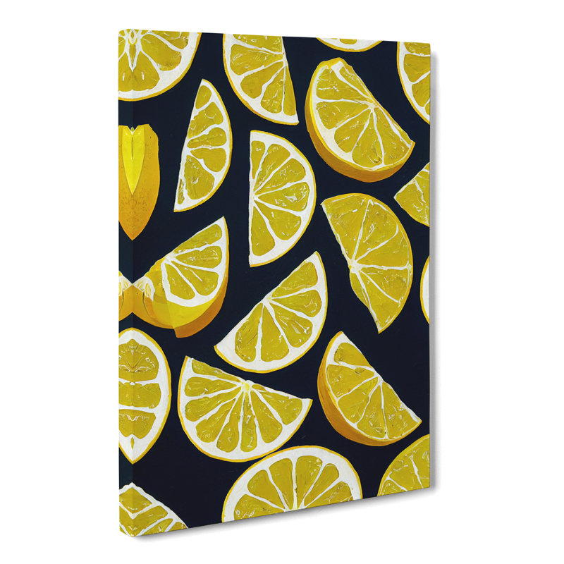 CAN-V0523-2271X Sliced Lemon Fruit - Wrapped Canvas Print, 60cm H x 40cm W x 3cm D