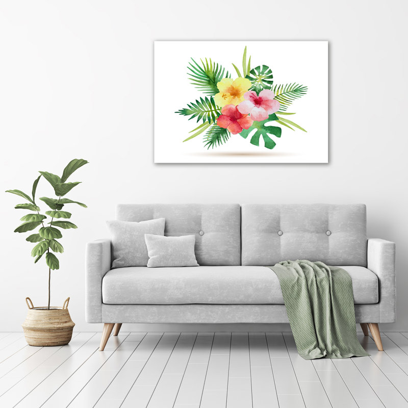 Hawaiian Flowers - Unframed Art Prints on Glass, Glass, 70cm H x 100cm W x 4cm D