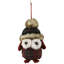 Plush Baby Owl In Plaid Christmas Ornament