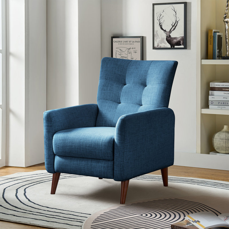 Fauteuil inclinable Amaurie Tacho avec dossier capitonné, Polyester marine