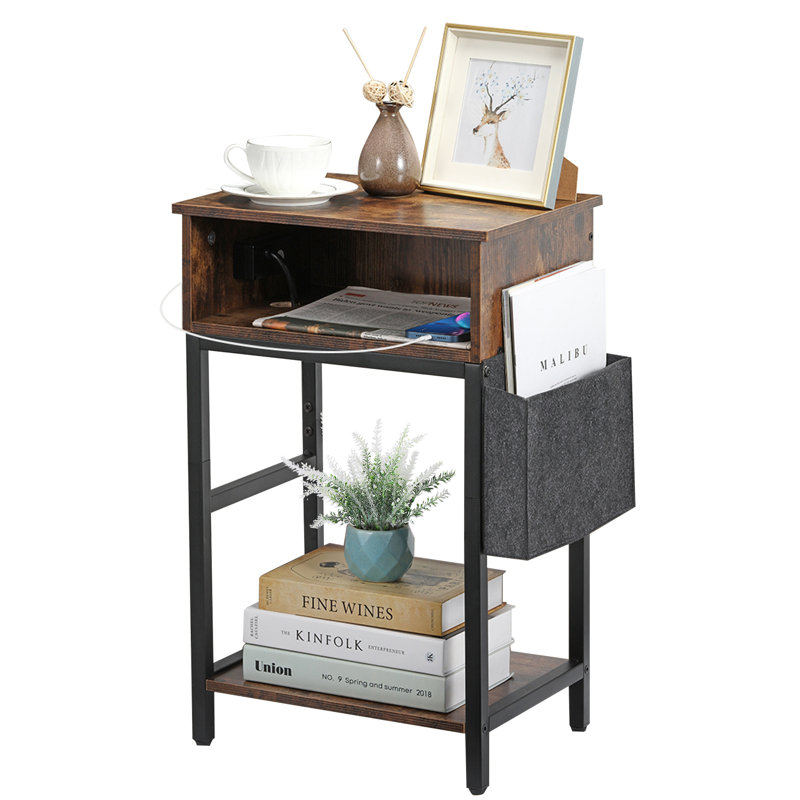 End Table and Built-In Outlets