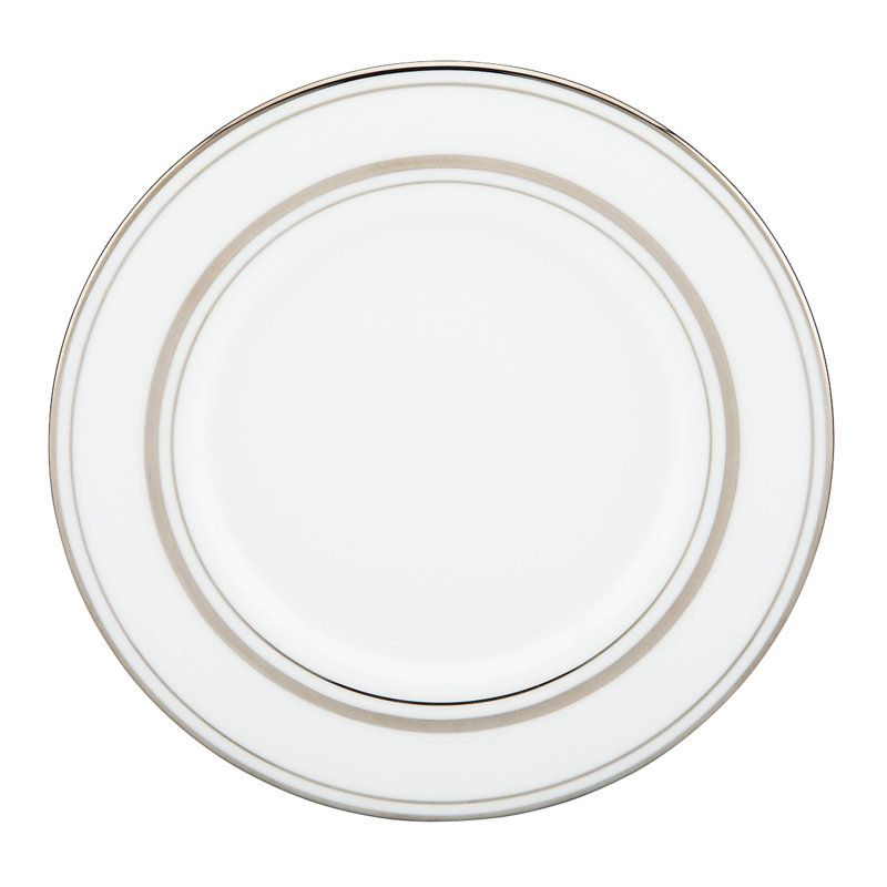 Library Lane Bone China Saucer, White/Platinum