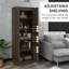 Armoire de rangement de 69 po de hauteur avec tablettes de rangement mobiles, armoire-penderie de style moderne avec portes à fermeture en douceur, café-326407199