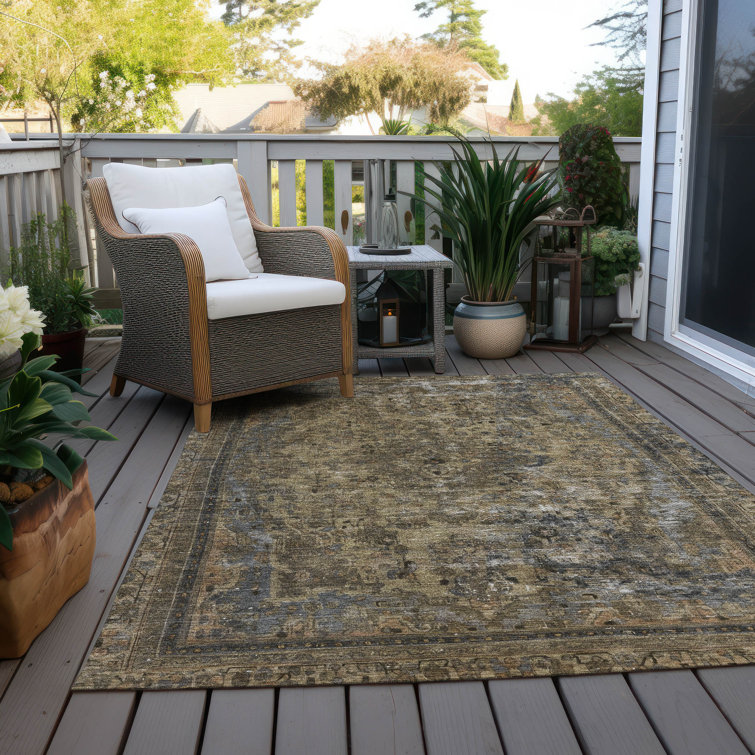 Machine Washable Indoor/Outdoor Claudian ACN1646 Brown Rug