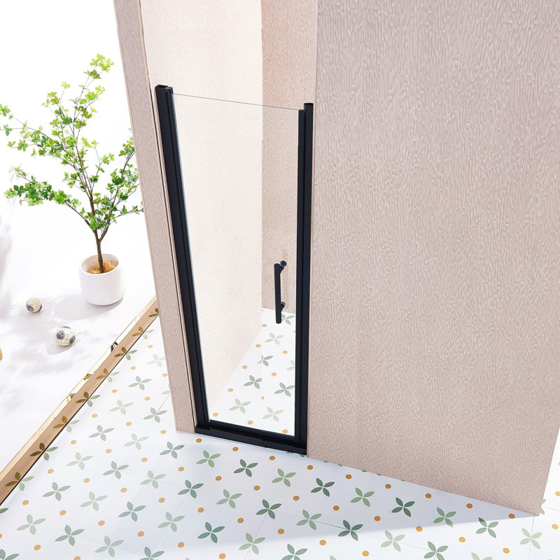 Porte de douche élégante élégante en alliage d'aluminium noir mat qui maximise l'espace