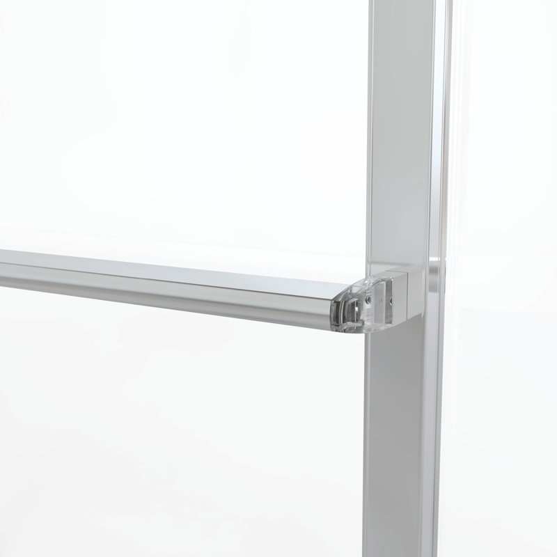 Porte de douche à encadrement de luxe l 57 "x H 71,5", Nickel brossé, Pluie