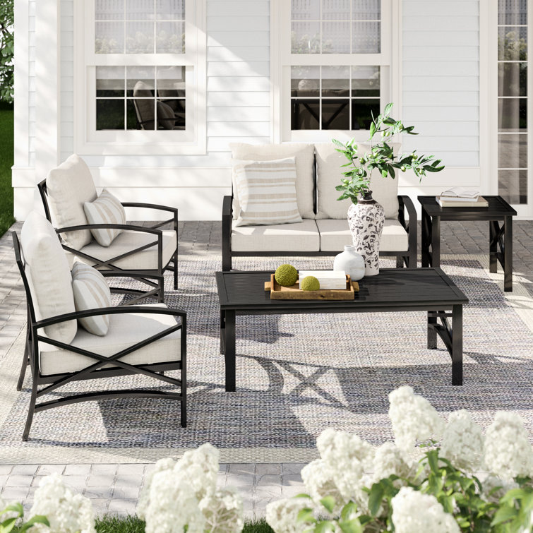 Mosier 4 - Person Patio Conversation Sets with Cushions