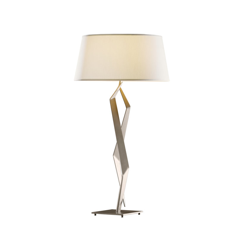 Facet 33.7" Standard Table Lamp, Natural Anna, Dark Smoke